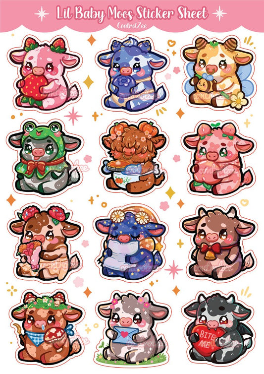 Cow Collection Sticker Sheet