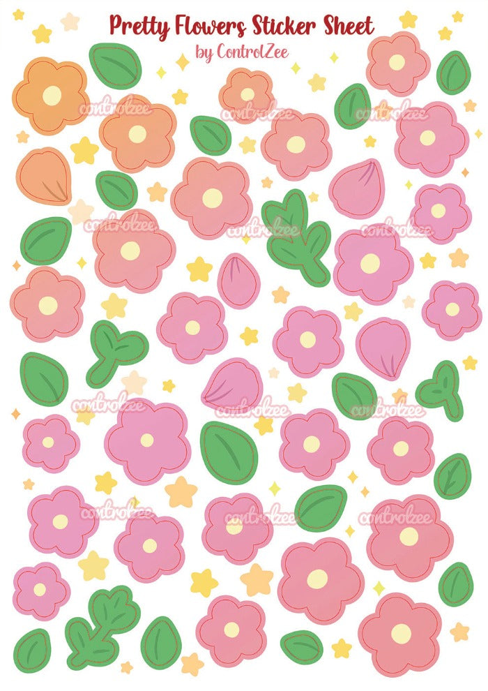 Pretty Flowers Sticker Sheet
