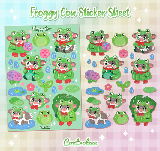 Froggy Cow Sticker Sheet