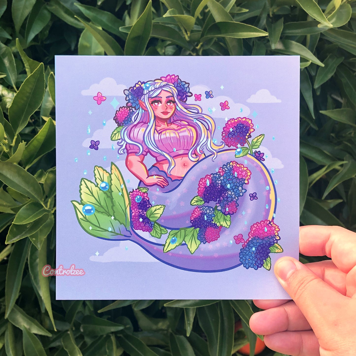Hydrangea Mermaid Print (Mermay Collection 2022)