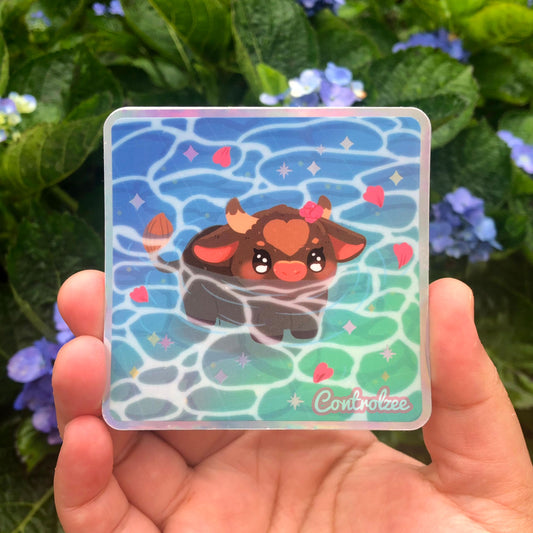 [Holo] Pool Cow Sticker (B GRADE)
