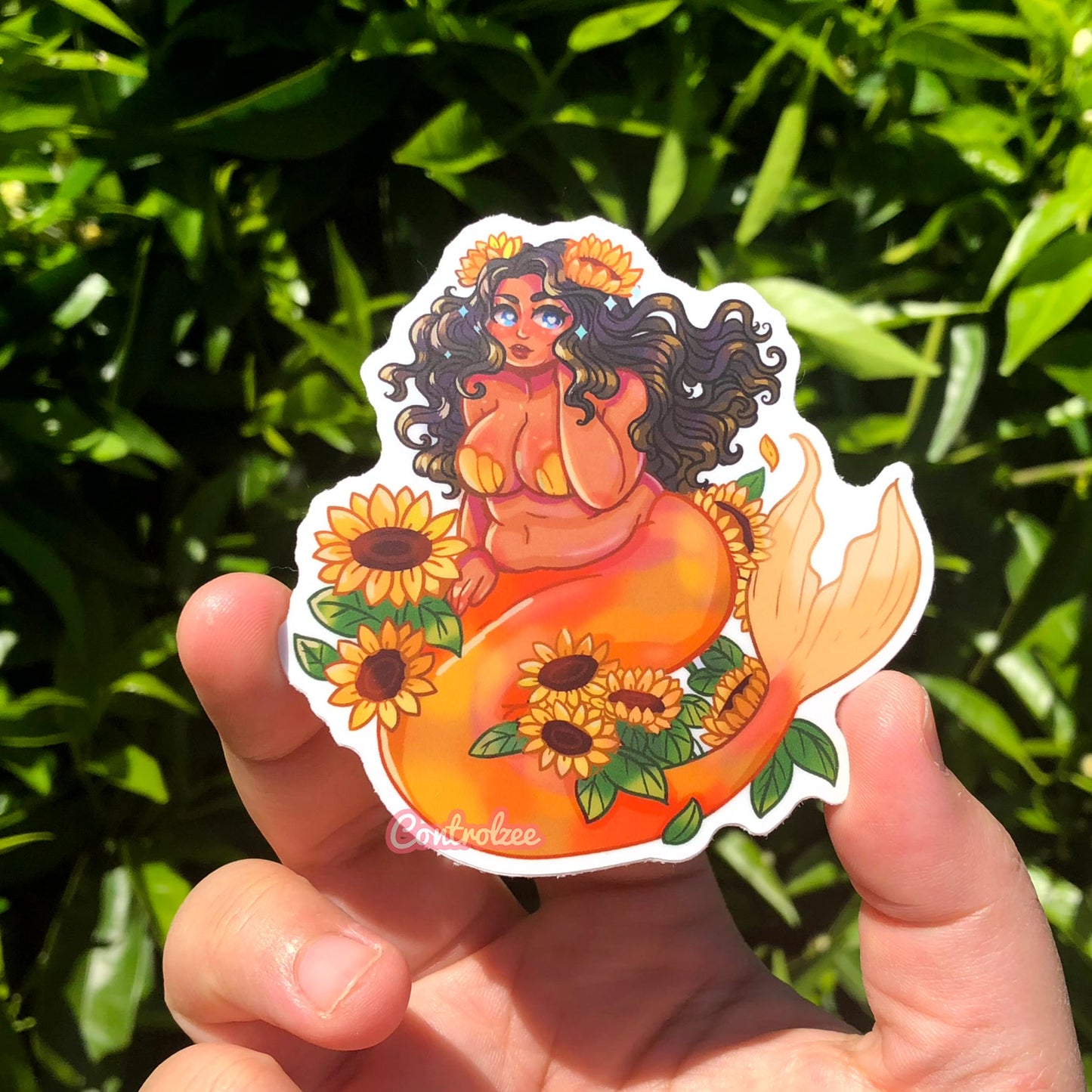 Sunflower Mermaid Sticker