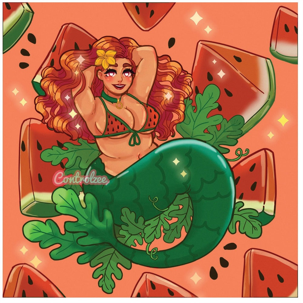 Watermelon Mermaid Print (Mermay Collection 2021)